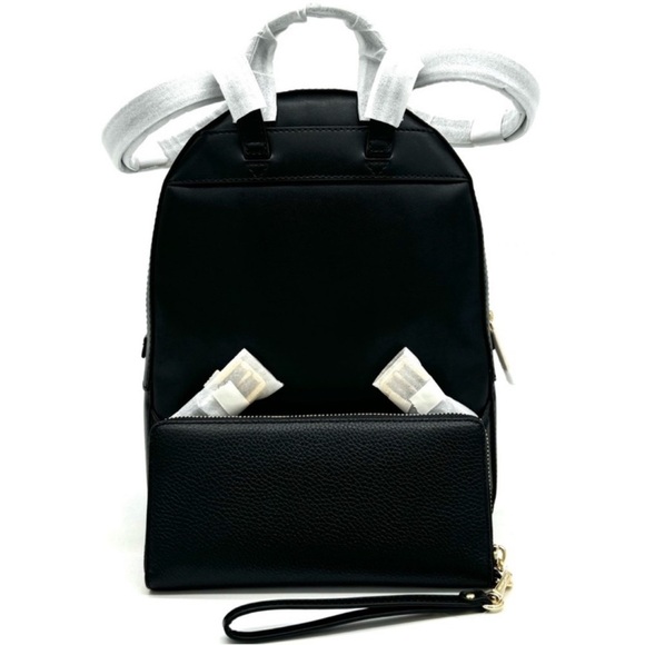 Michael Kors Medium Jaycee Backpack & Large Continental Wallet Black/Gold - Picture 5 of 14